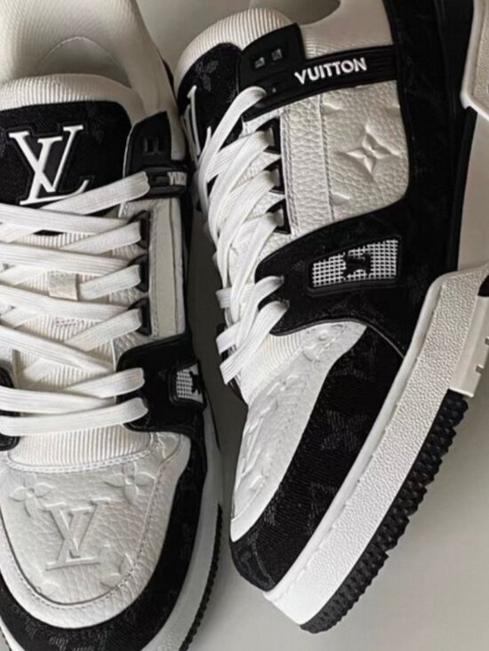 Louis Vuitton Black and White LV Trainer Sneakers main image 4
